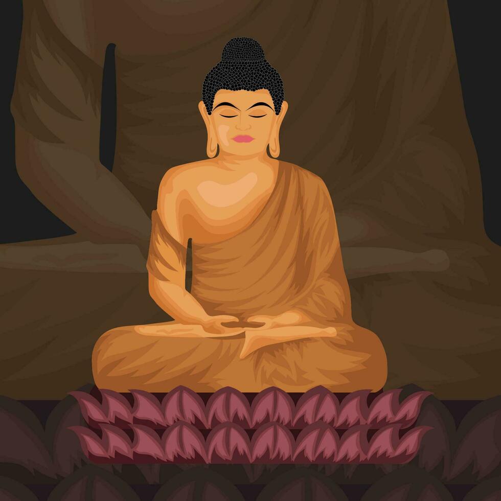 Herr Buddha Vektor Lager Illustration