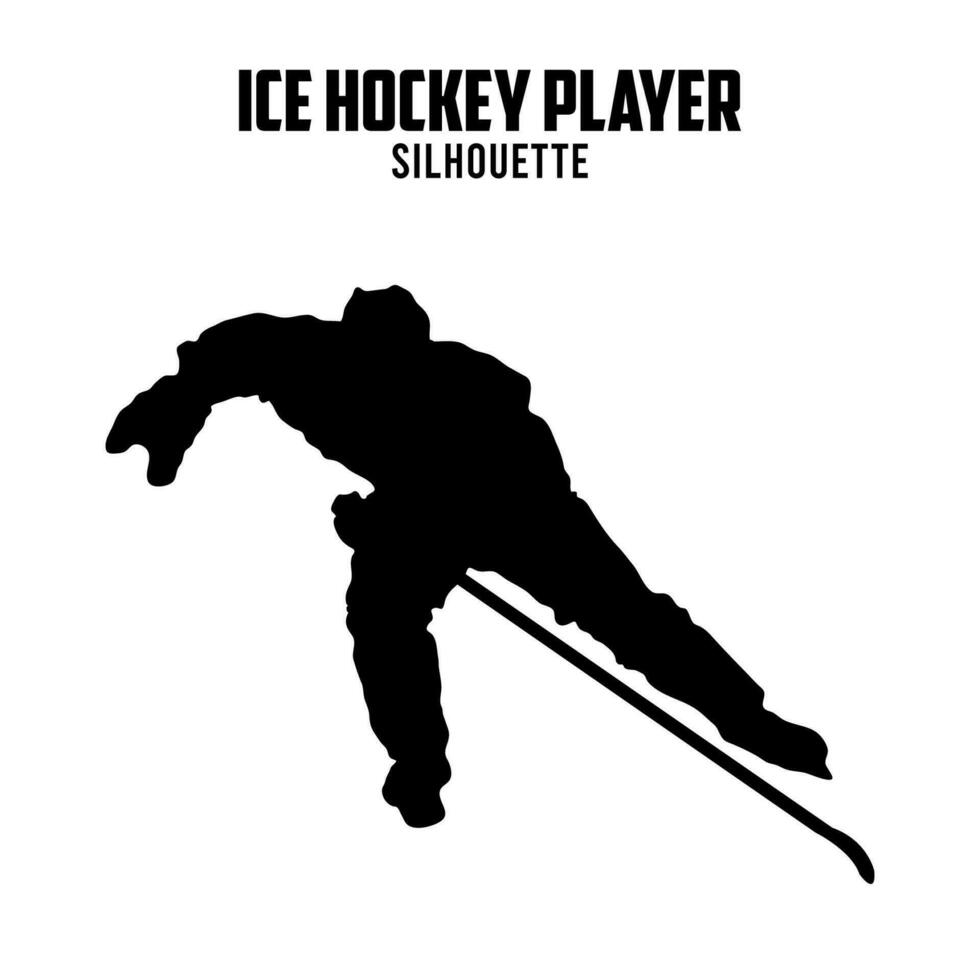 Eis Eishockey Spieler Silhouette Vektor Lager Illustration, Eis Eishockey silhoutte 10