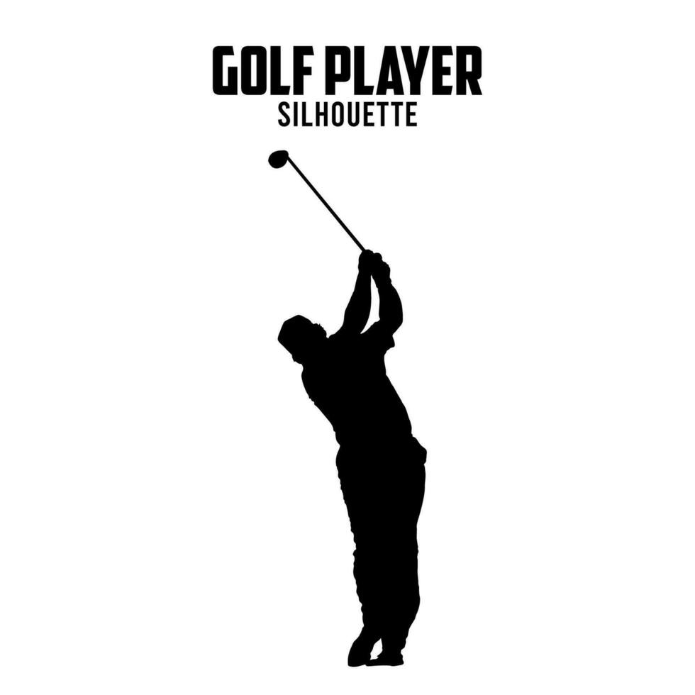 golf spelare silhuett vektor stock illustration, golf silhoutte 07