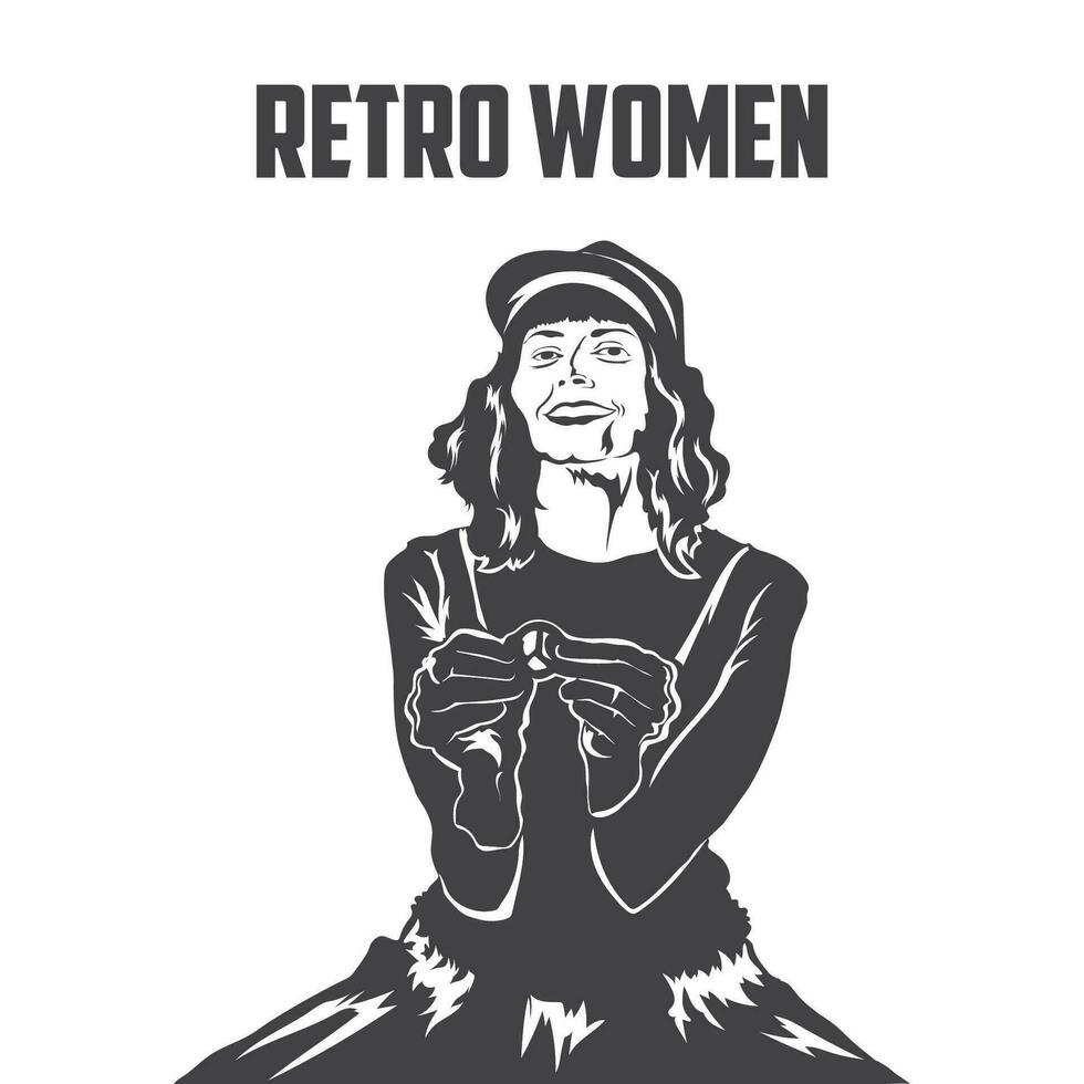 retro Frauen Vektor Lager Illustration