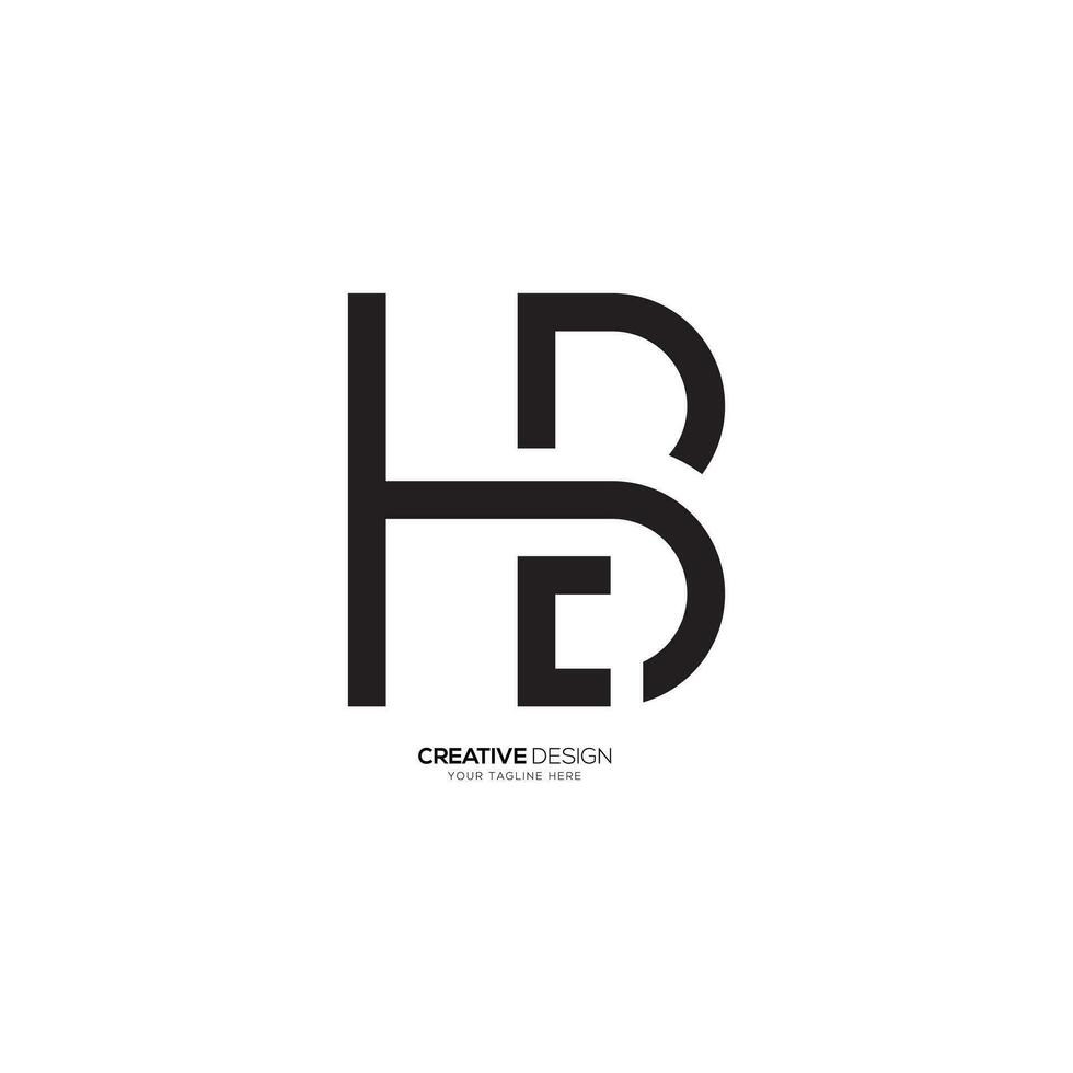 brev h c b kreativ första linje konst unik typografi monogram logotyp. h logotyp. c logotyp. b logotyp vektor