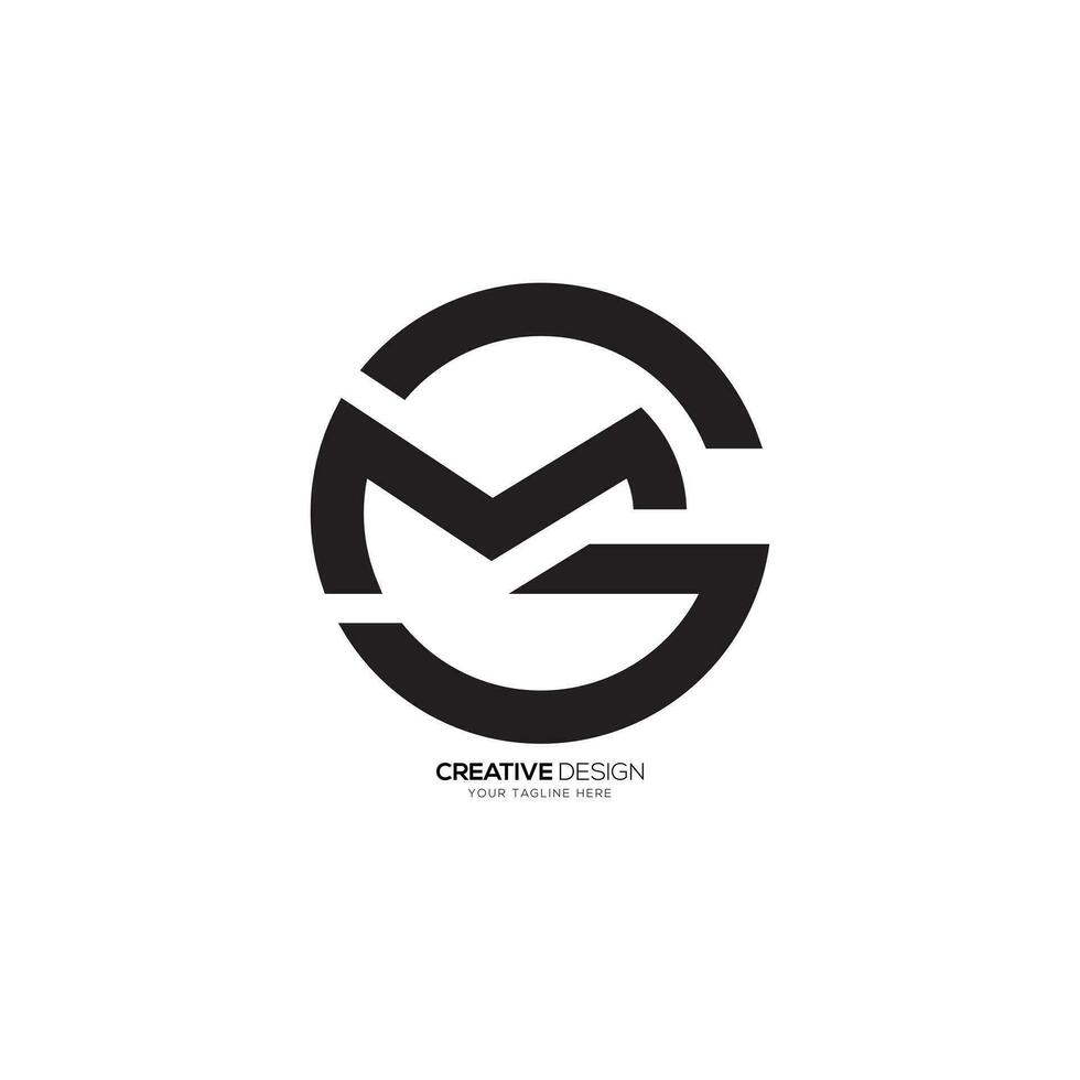 modern avrundad former alfabet brev c m g monogram kreativ logotyp. c logotyp, m logotyp. g logotyp vektor