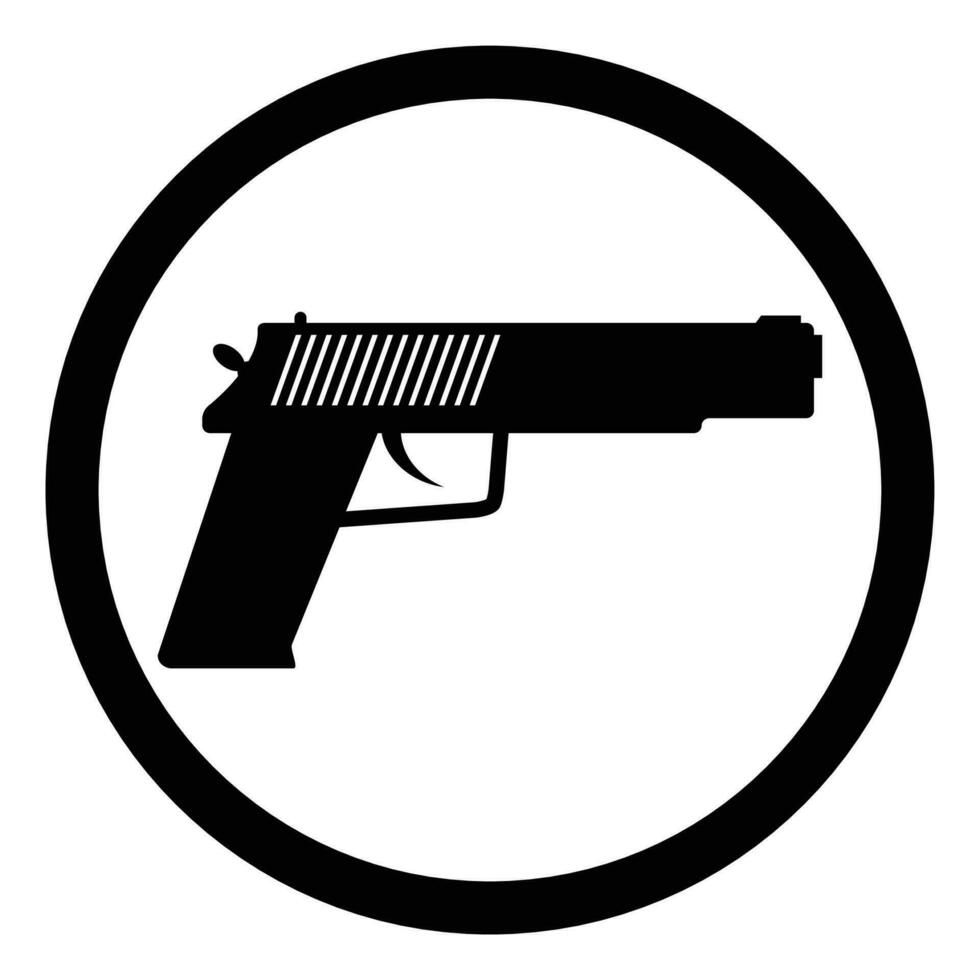 pistol ikon svart vektor