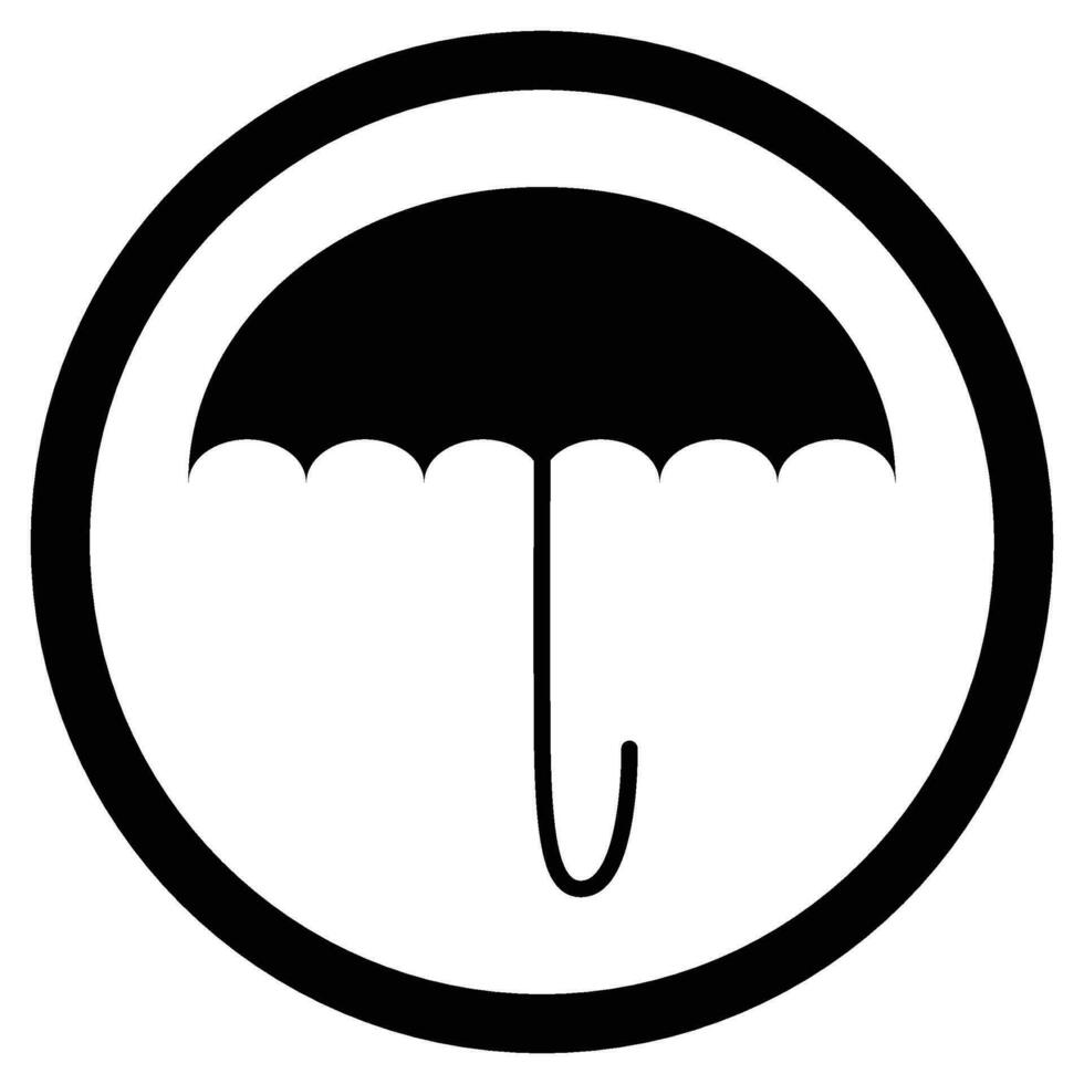 paraply ikon svart vit vektor