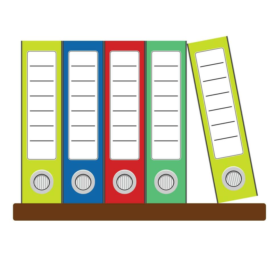 mappar med dokument vektor. kontor lagring papper, arkiv med dokument, illustration av organisation pappersarbete vektor