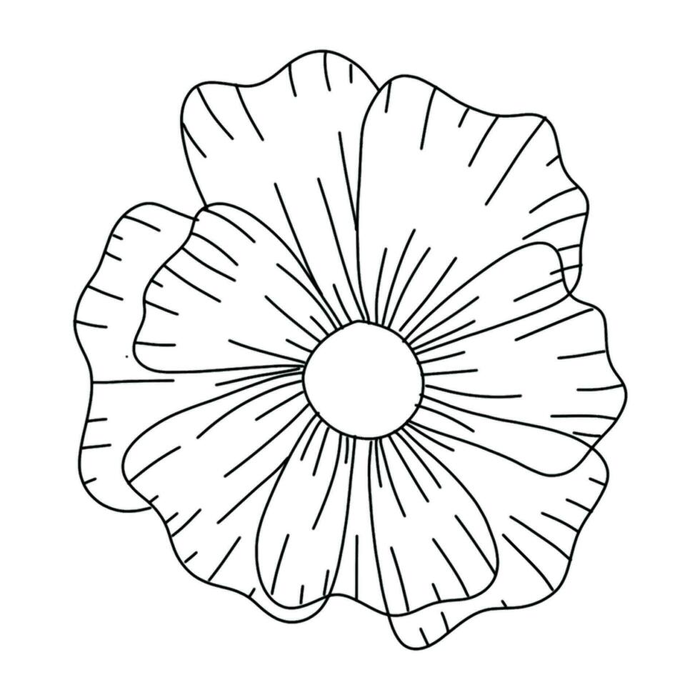 vallmo blomma . isolerat på vit bakgrund. vild blomma dekor element. sommar ört vektor