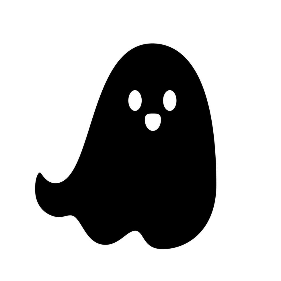 halloween spöke, platt silhuett. vektor illustration