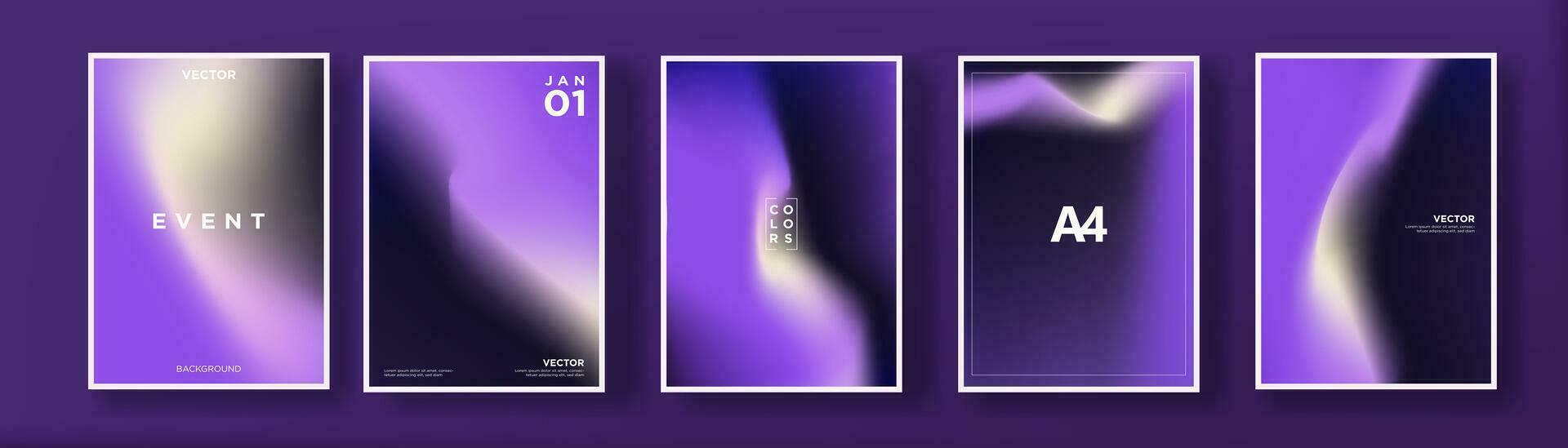 uppsättning av neon levande lavendel- dis a4 affisch bakgrund. ljus lavendel- rosa och mörk blå gradering abstrakt bakgrund. vektor illustration. eps 10.