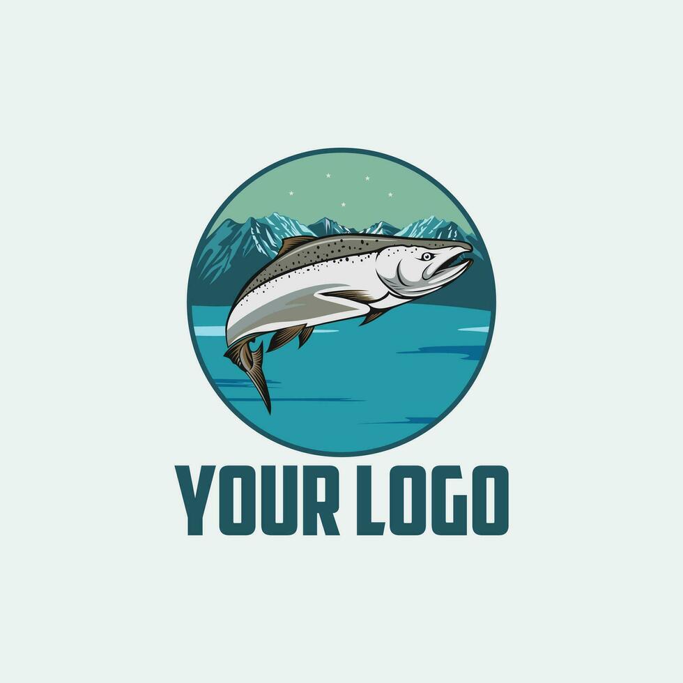 Vektor Logo Lachs See Fisch