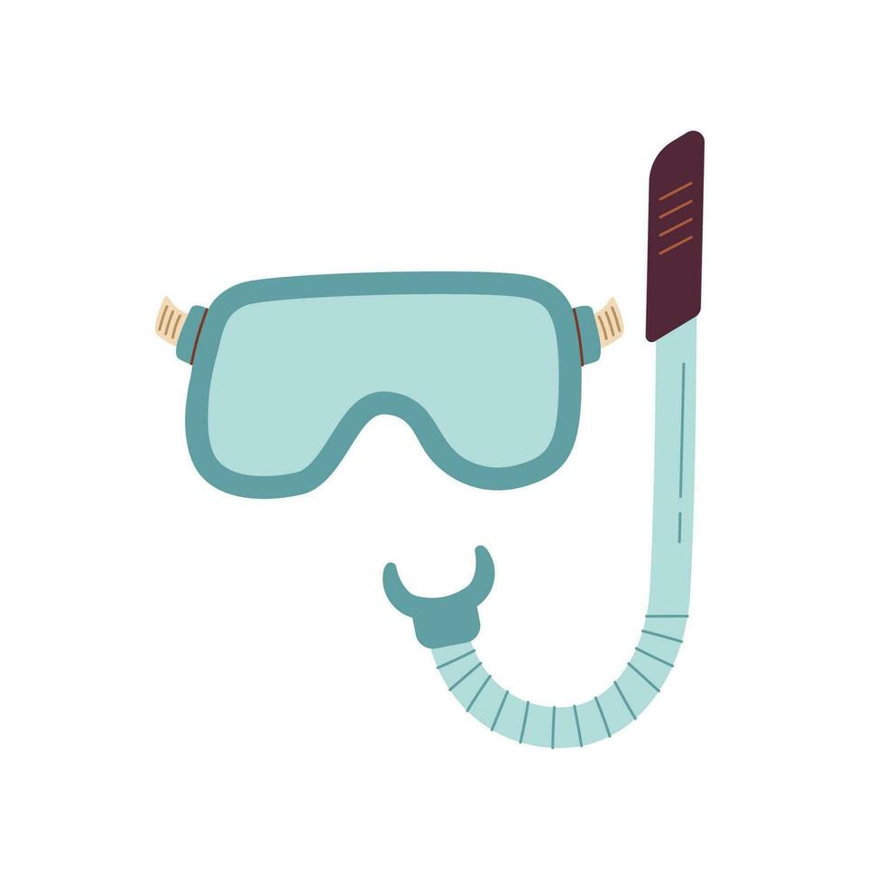 masker för simning vektor illustration. snorkling dykare Utrustning. under vattnet glasögon ikon