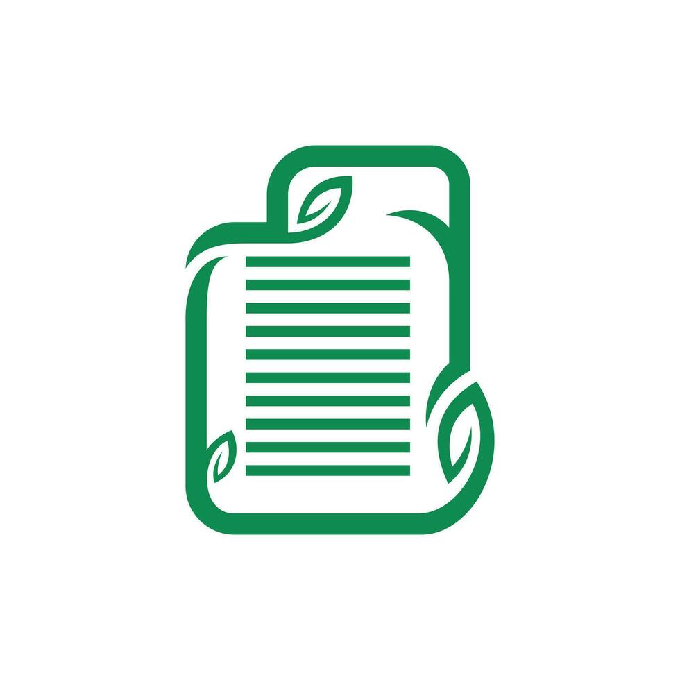 Papier dokumentieren von Grün Blatt Ökologie Symbol, Logo Design Vorlage, geeignet zum Ihre Unternehmen vektor