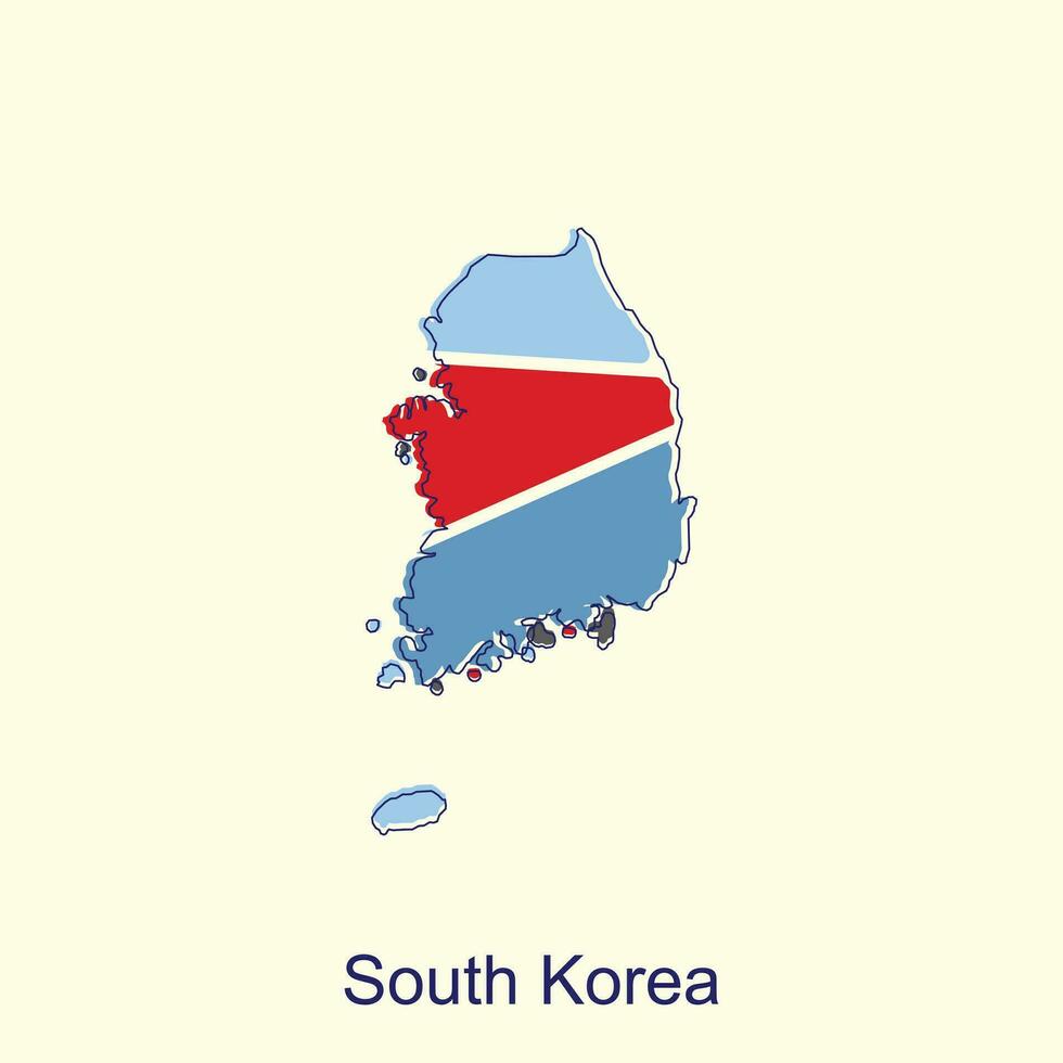 Karte von Süd Korea hoch detailliert politisch Karte. Süd Korea Vektor Illustration Design Vorlage