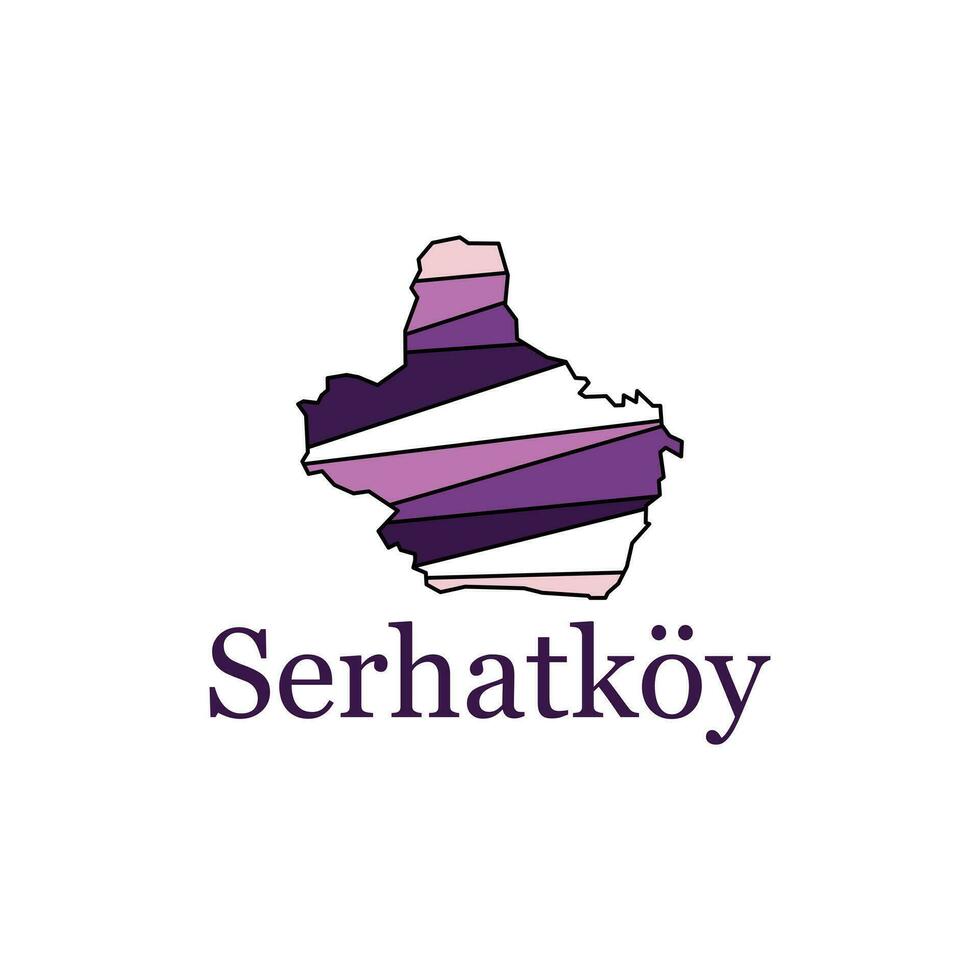 serhatkoy område plats inom Kalkon färgrik Karta, illustration design mall vektor