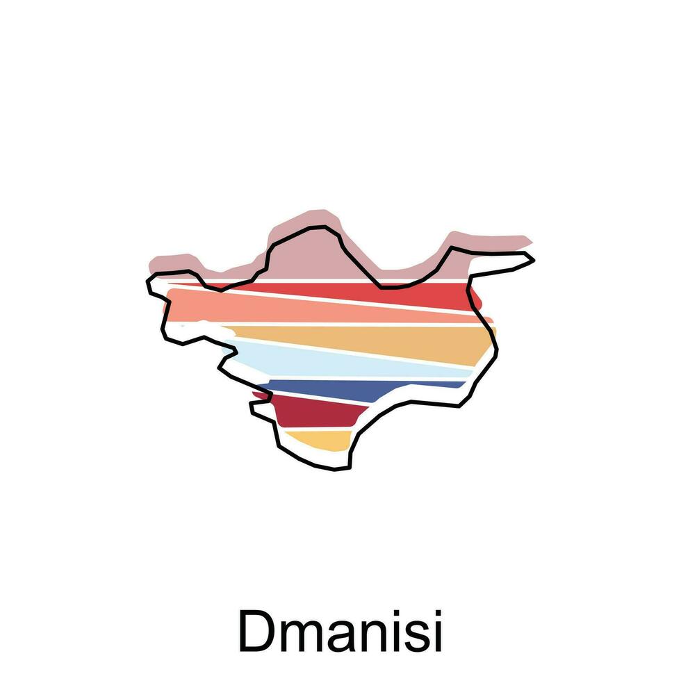 dmanisi Karte und Vektor Flagge Vorlage. stilisiert Vektor Georgia Karte zeigen groß Städte