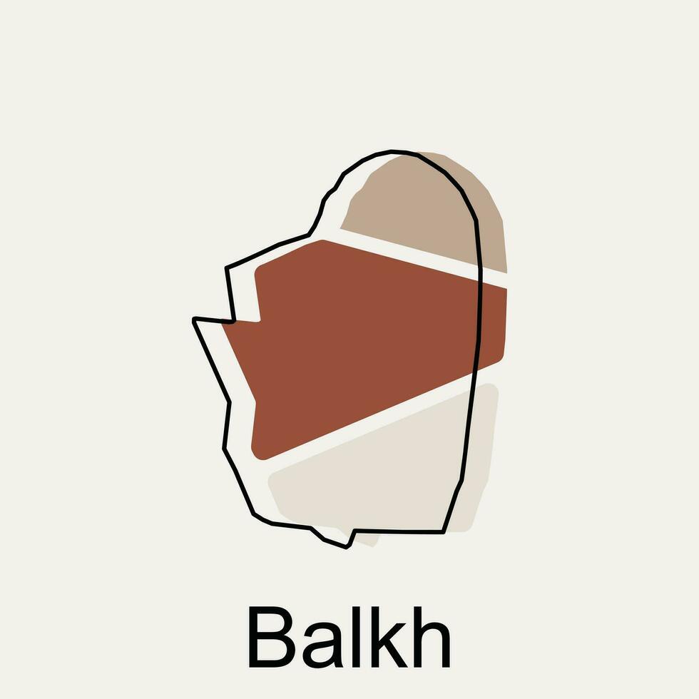 balkh Karta och svart text illustration design mall på vit bakgrund, vektor Karta av afghanistan