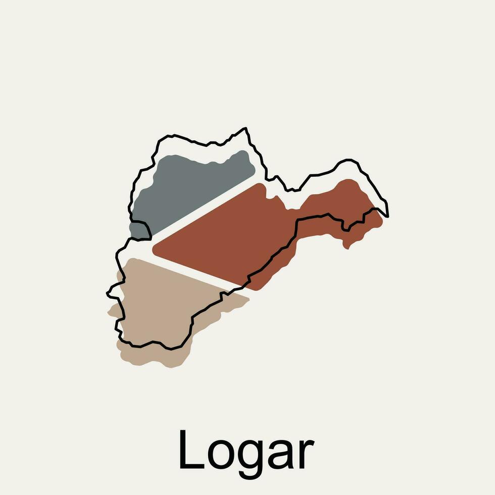 Karte von logar Provinz von Afghanistan Linie modern Illustration Design, Element Grafik Illustration Vorlage vektor