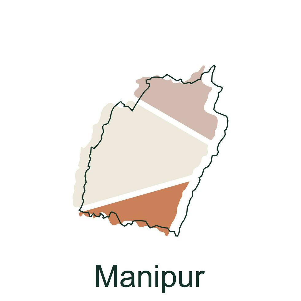 manipur Karta vektor illustration med linje modern, illustrerade Karta av Indien element grafisk illustration design mall