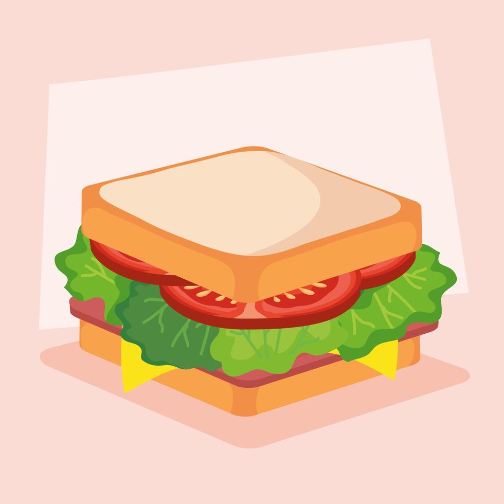 Fast Food leckeres Sandwich-Symbol sandwich vektor