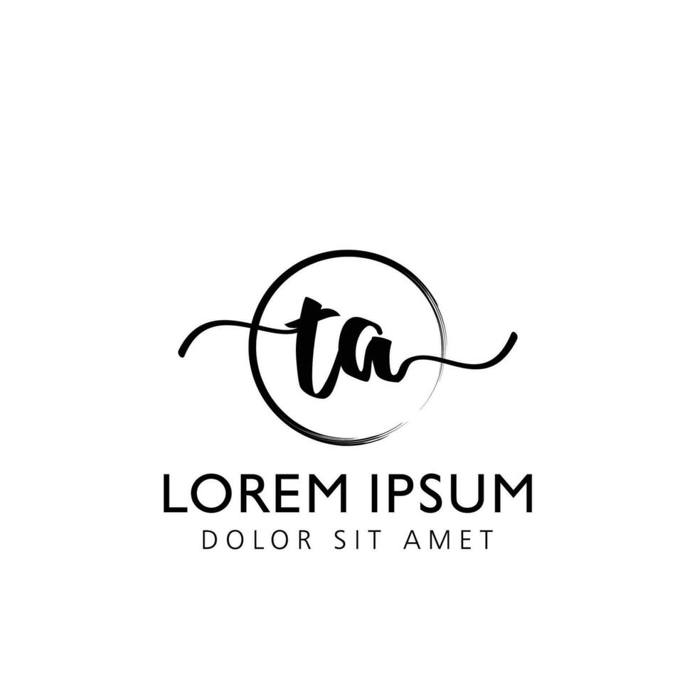 brev ta första handstil logotyp med signatur och hand dragen stil. vektor