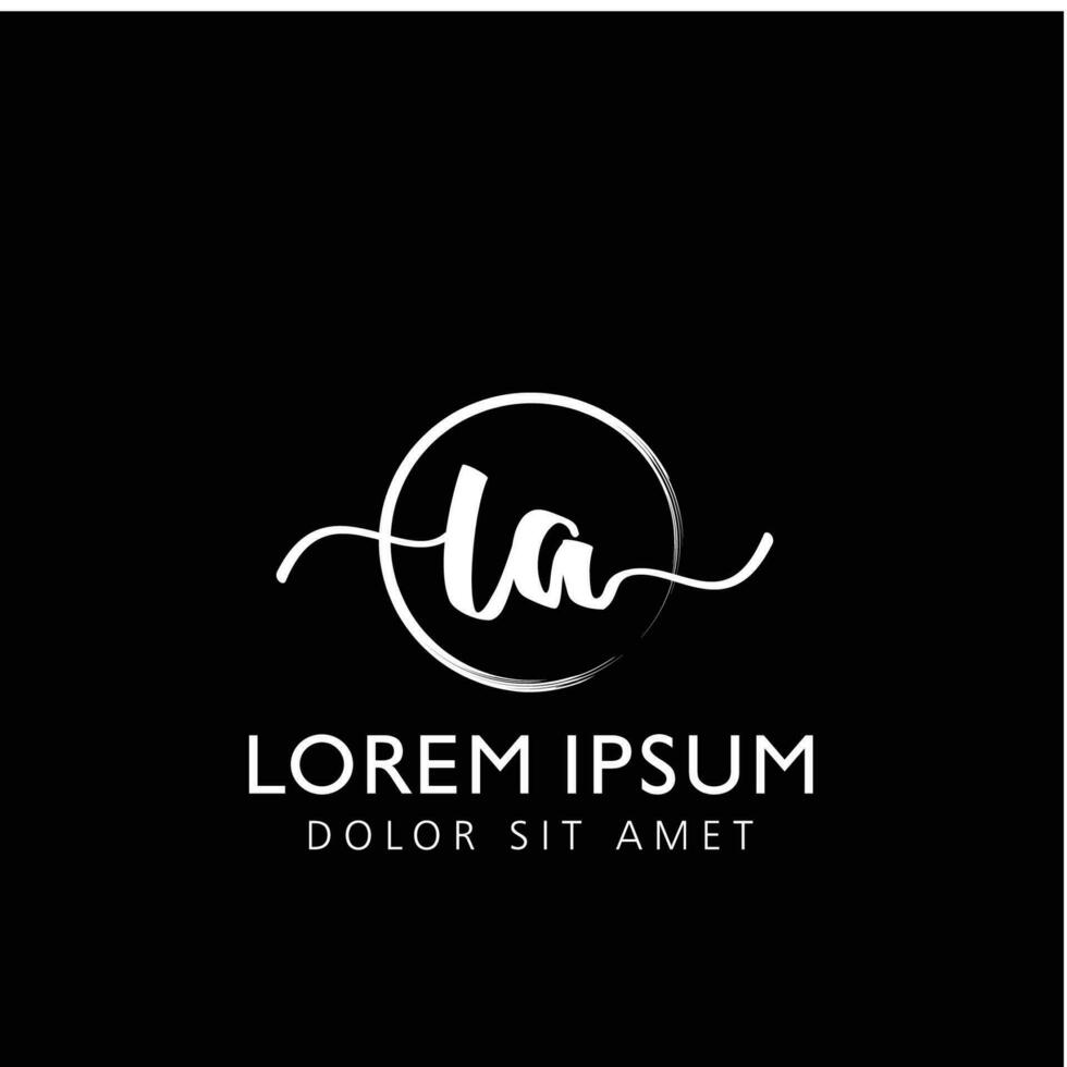 brev la första handstil logotyp med signatur och hand dragen stil. vektor