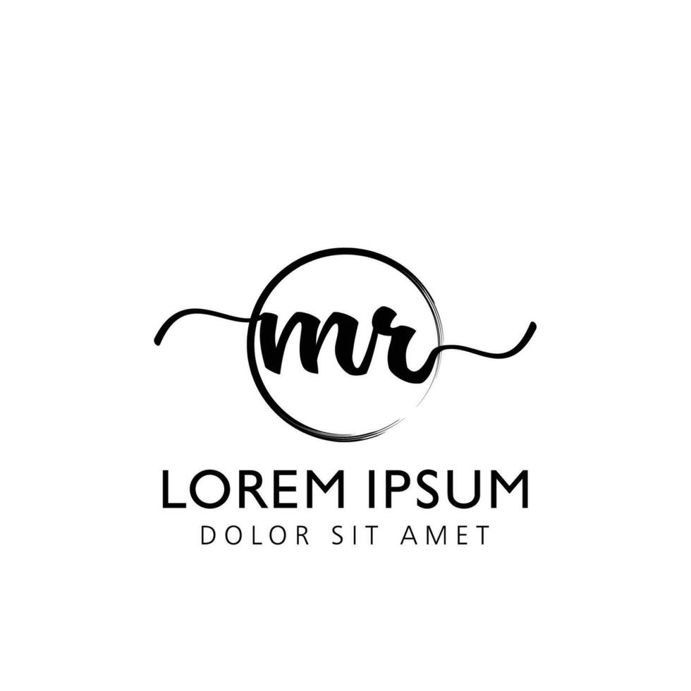 brev herr första handstil logotyp med signatur och hand dragen stil. vektor