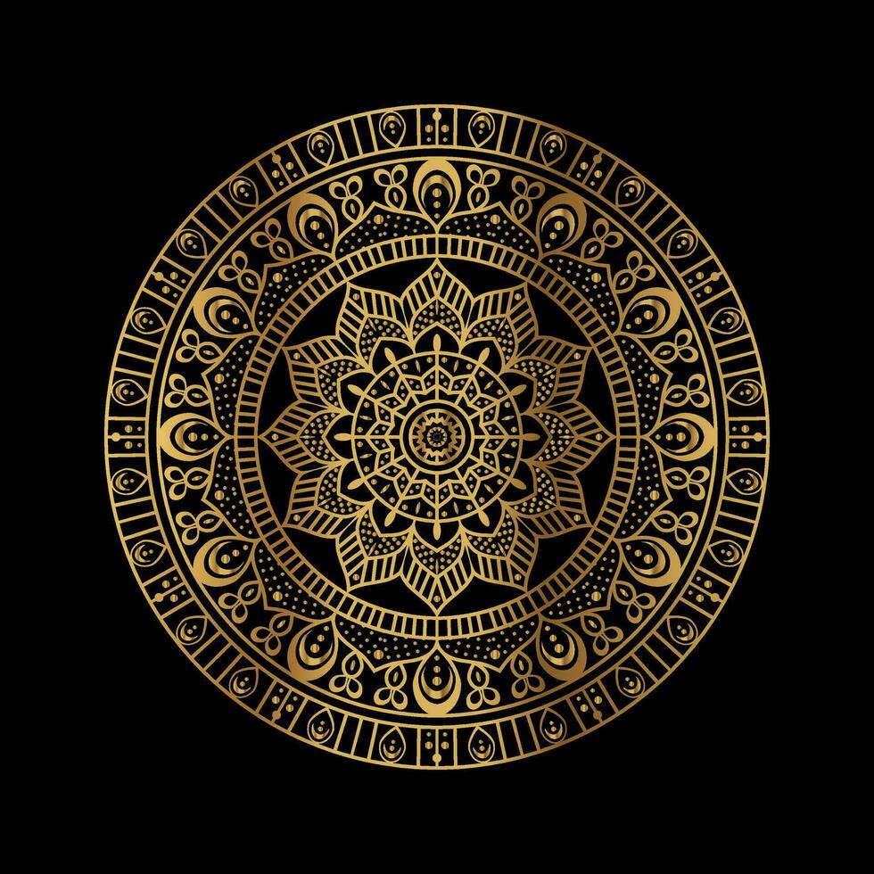 Luxus Mandala Design Zier Hintergrund im Gold Farbe vektor