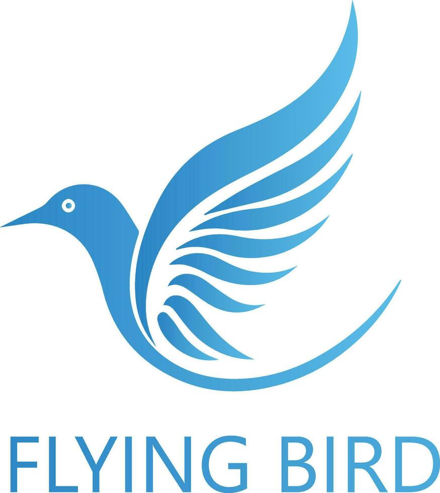 vektor av färgrik flygande fågel logotyp isolerat på vit bakgrund