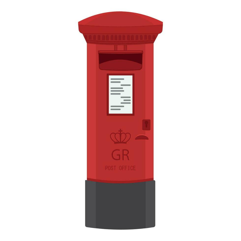 London röd post låda vektor illustration isolerat på vit bakgrund