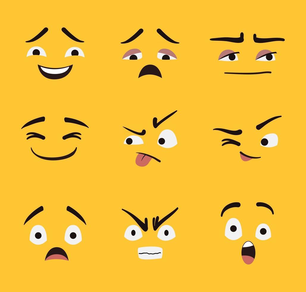 Satz von Emoji-Vektordesign vektor