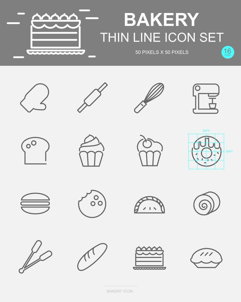 Satz von Bäckereivektorliniensymbolen vektor