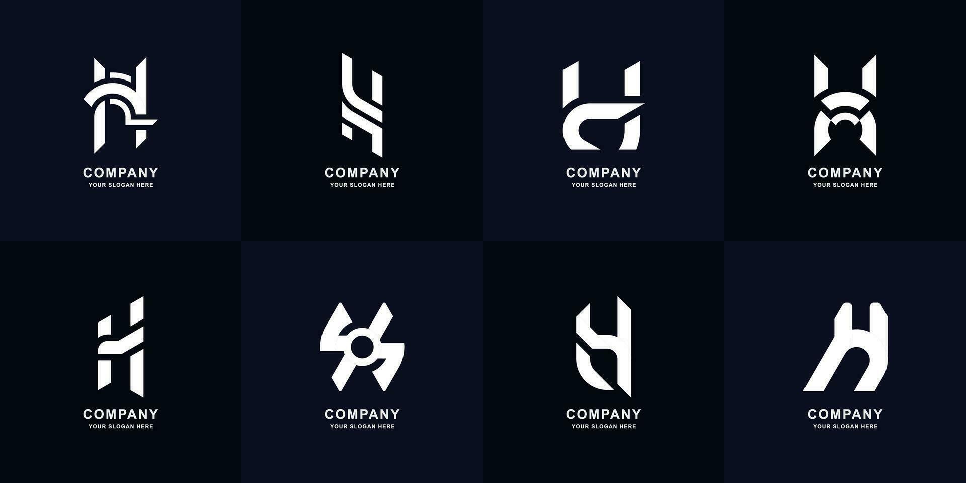 samling brev h monogram logotyp design vektor