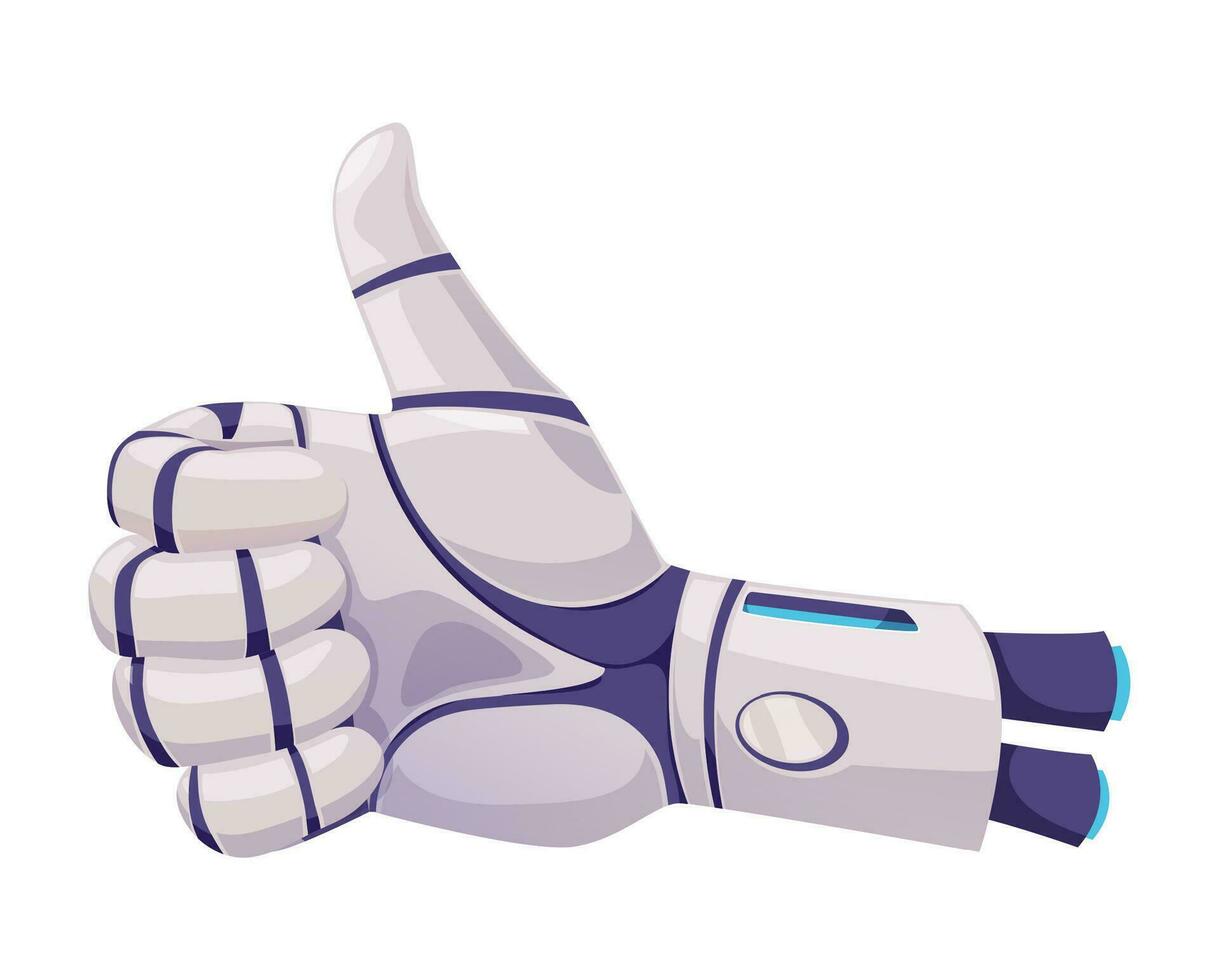Roboter Hand mit Daumen Finger hoch, in Ordnung Zeichen vektor