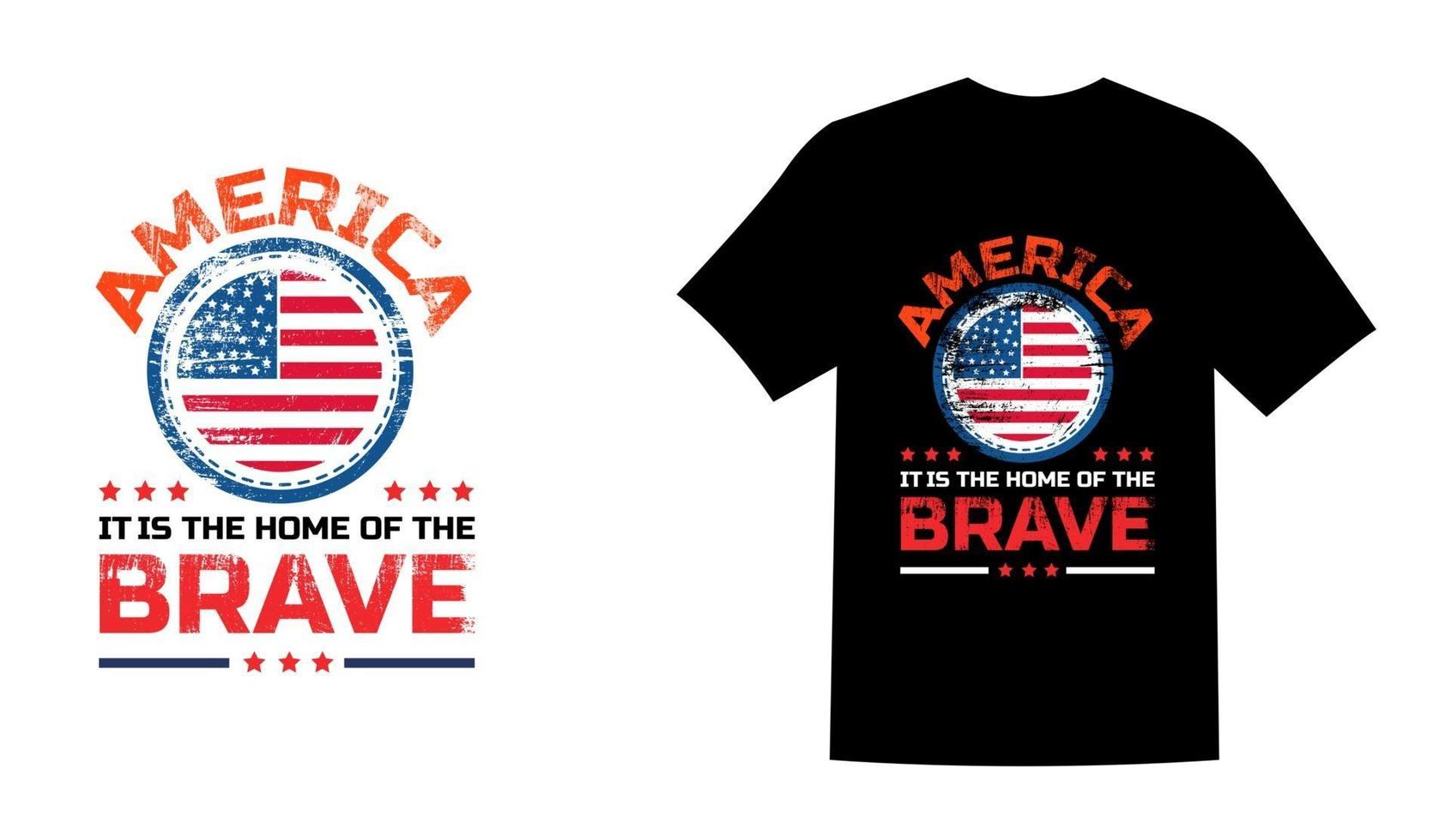 Amerika ist das Land der tapferen USA Memorial Day T-Shirt Design Vector Illustration