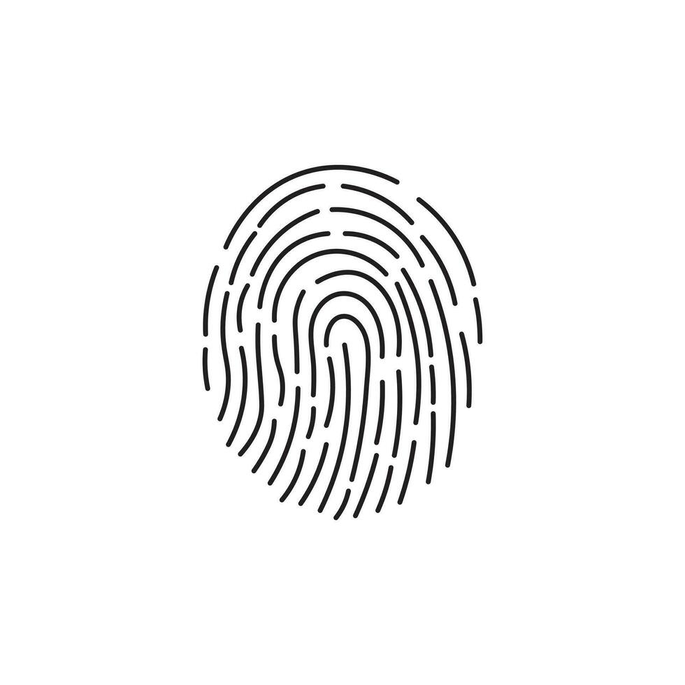 Hand gezeichnet Finger drucken Fingerabdruck sperren sichern Sicherheit Logo vektor