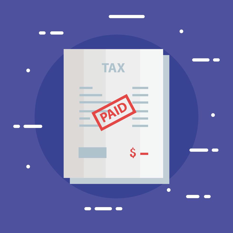 Dokument der bezahlten Steuersymbol vektor