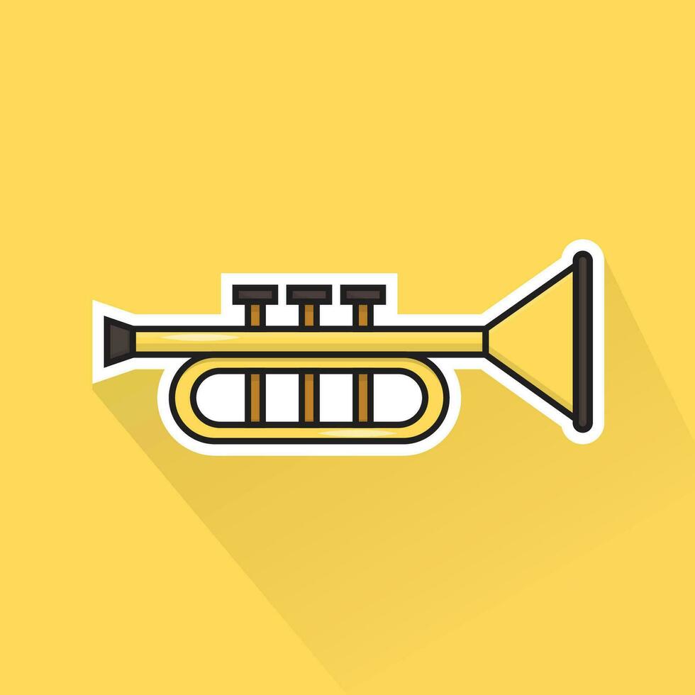 illustration vektor av gul trumpet i platt design