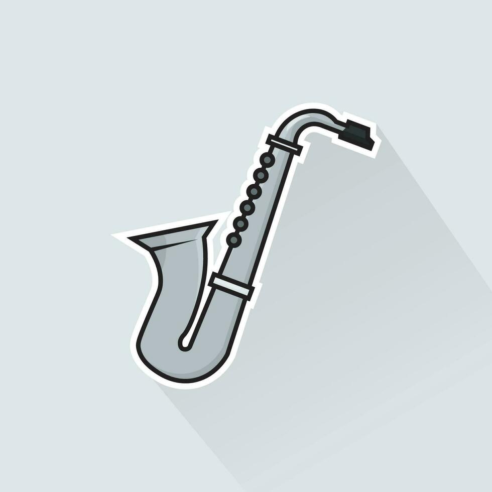 illustration vektor av silver- saxofon i platt design