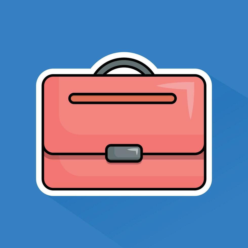 illustration vektor av rosa resväska i platt design