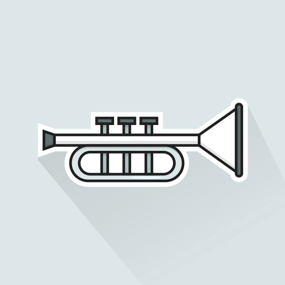 illustration vektor av silver- trumpet i platt design