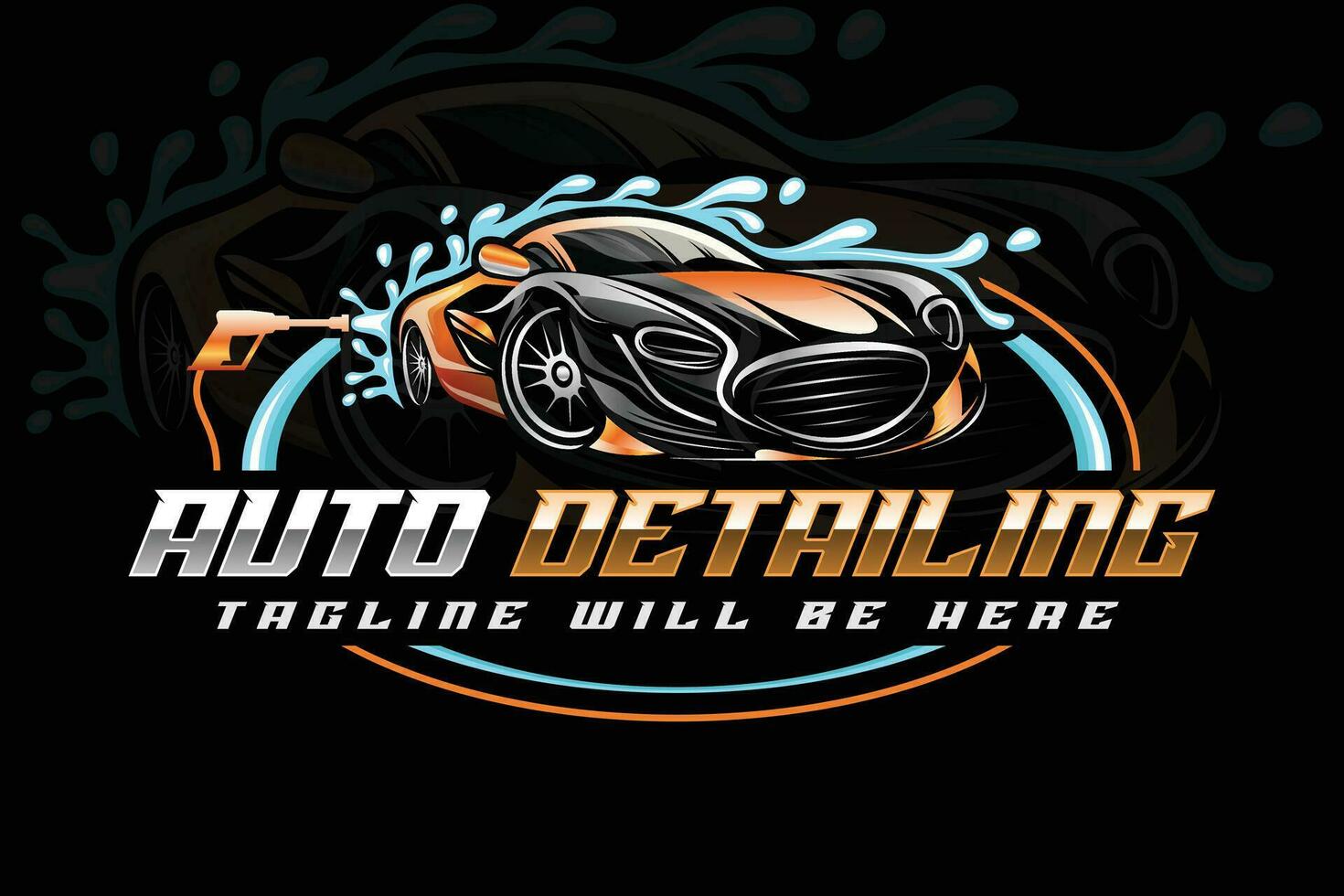 Auto Detaillierung Logo Auto Detaillierung Logo Auto waschen Logo Auto sauber Logo Auto waschen Logo Polieren Logo vektor