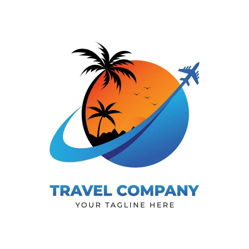 Reise Logo Design Vorlage zum Reise Unternehmen vektor
