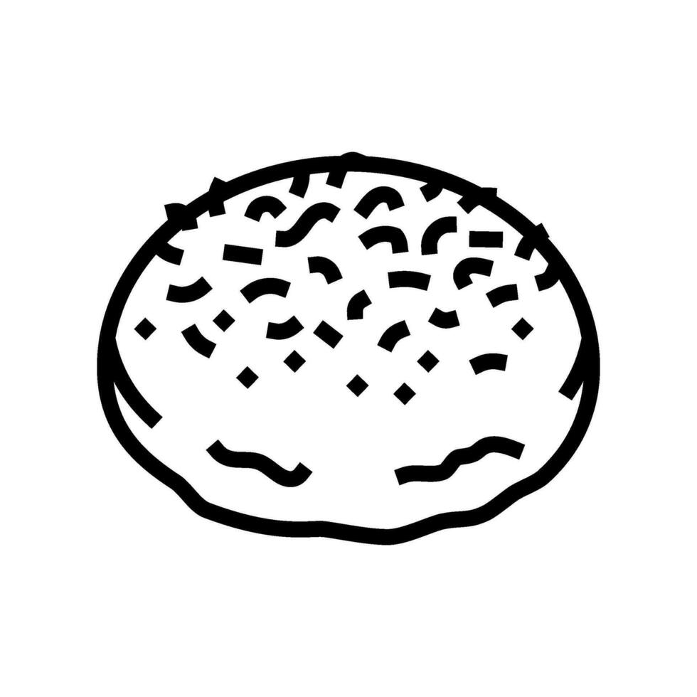 Spinat Brötchen Essen Mahlzeit Linie Symbol Vektor Illustration