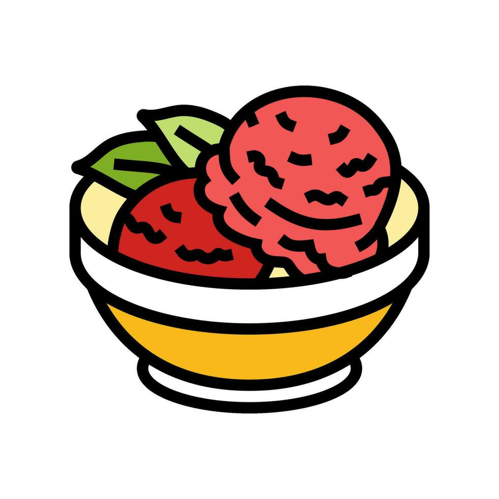 hallon sorbet mat mellanmål Färg ikon vektor illustration