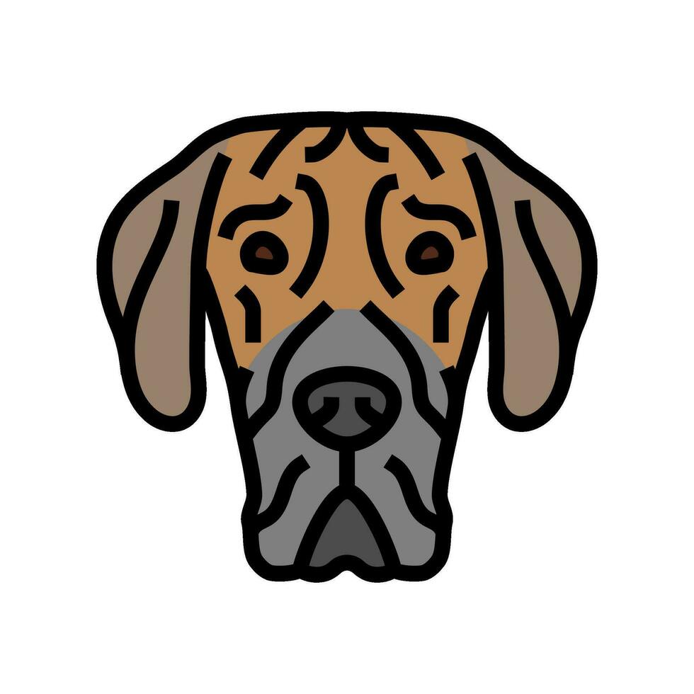 großartig Däne Hund Hündchen Haustier Farbe Symbol Vektor Illustration