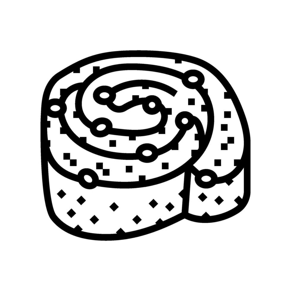 Cranberry Brötchen Essen Mahlzeit Linie Symbol Vektor Illustration