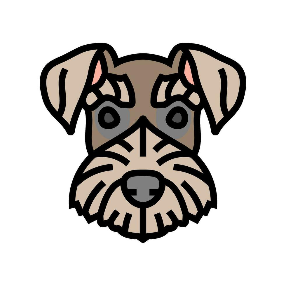 Miniatur Schnauzer Hund Hündchen Haustier Farbe Symbol Vektor Illustration