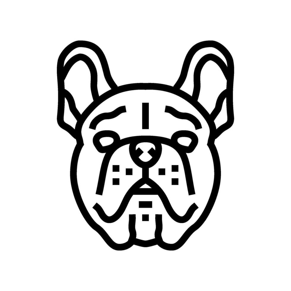 Französisch Bulldogge Hund Hündchen Haustier Linie Symbol Vektor Illustration