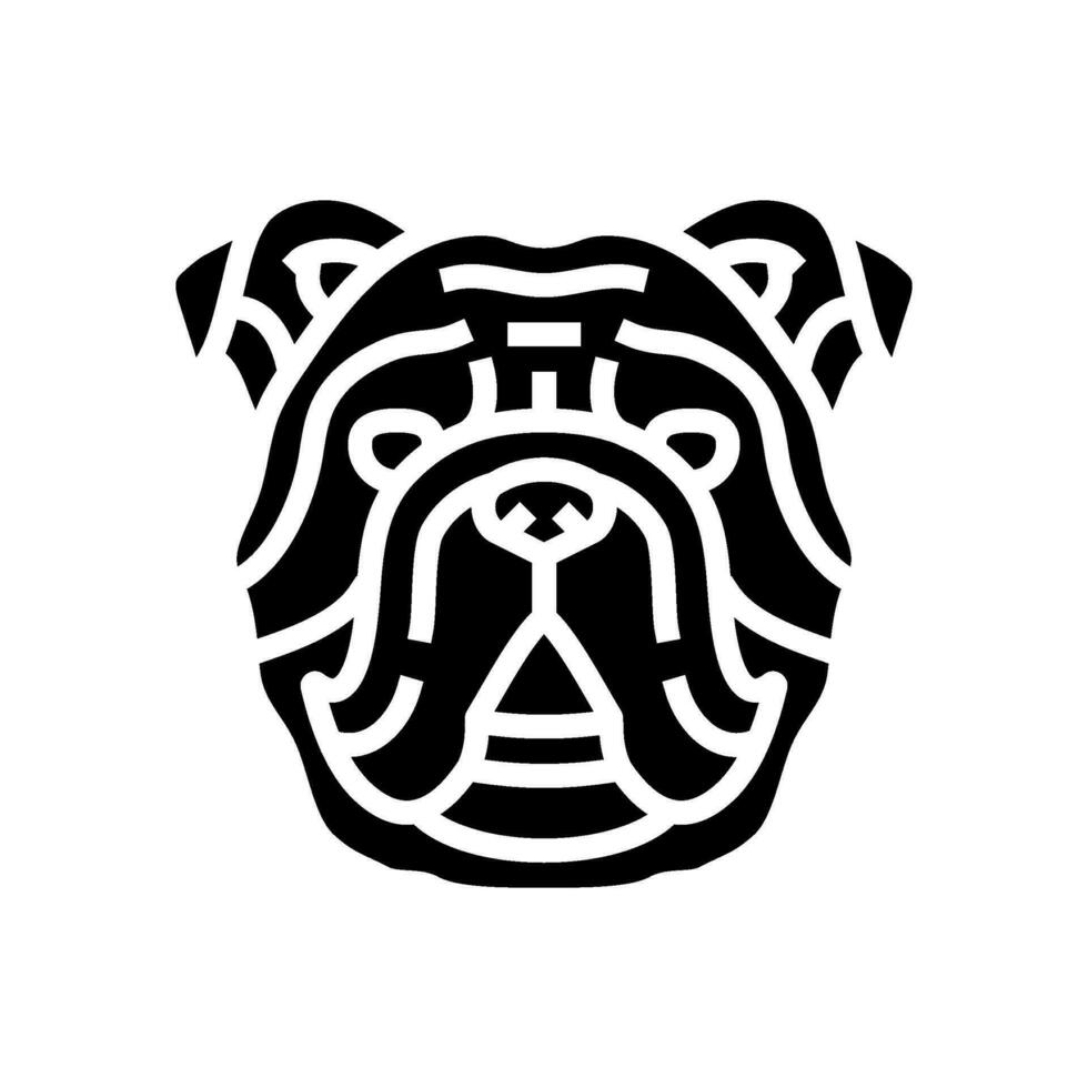 Bulldogge Hund Hündchen Haustier Glyphe Symbol Vektor Illustration