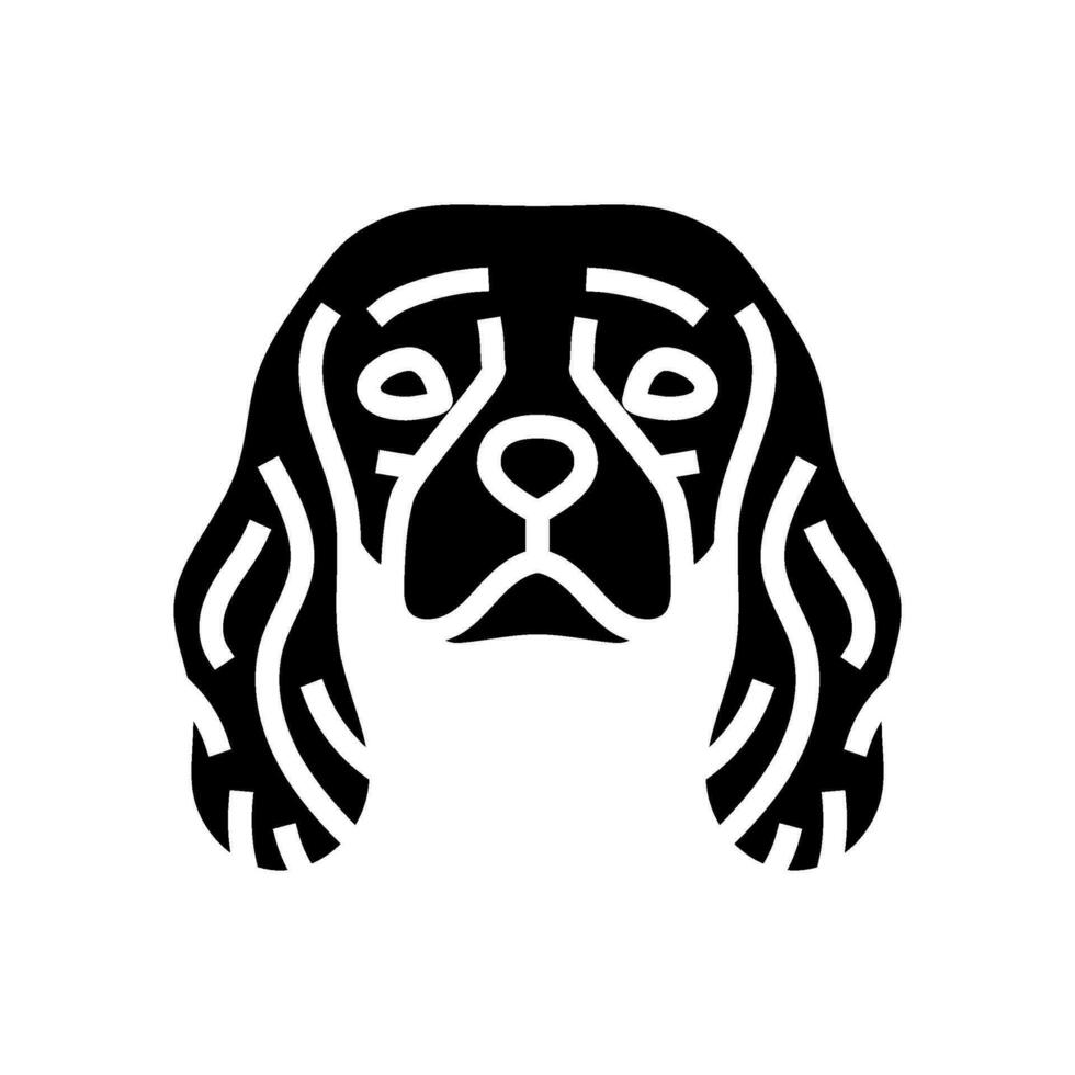 Kavalier König Charles Spaniel Hund Hündchen Haustier Glyphe Symbol Vektor Illustration