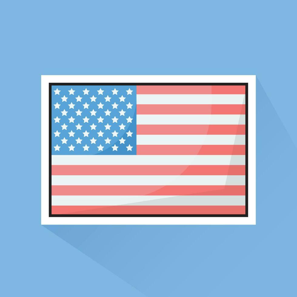 Illustration Vektor von amerikanisch Flagge im eben Design